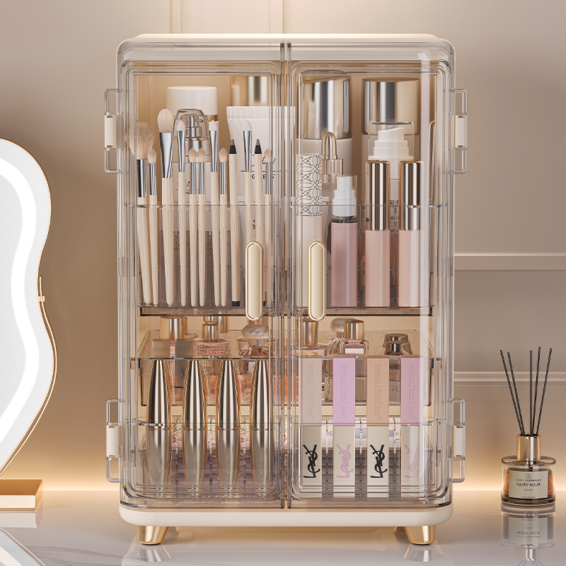 Luxury Skincare Aesthetic - Cosmetics storage box, large-capacity dust-proof desktop,